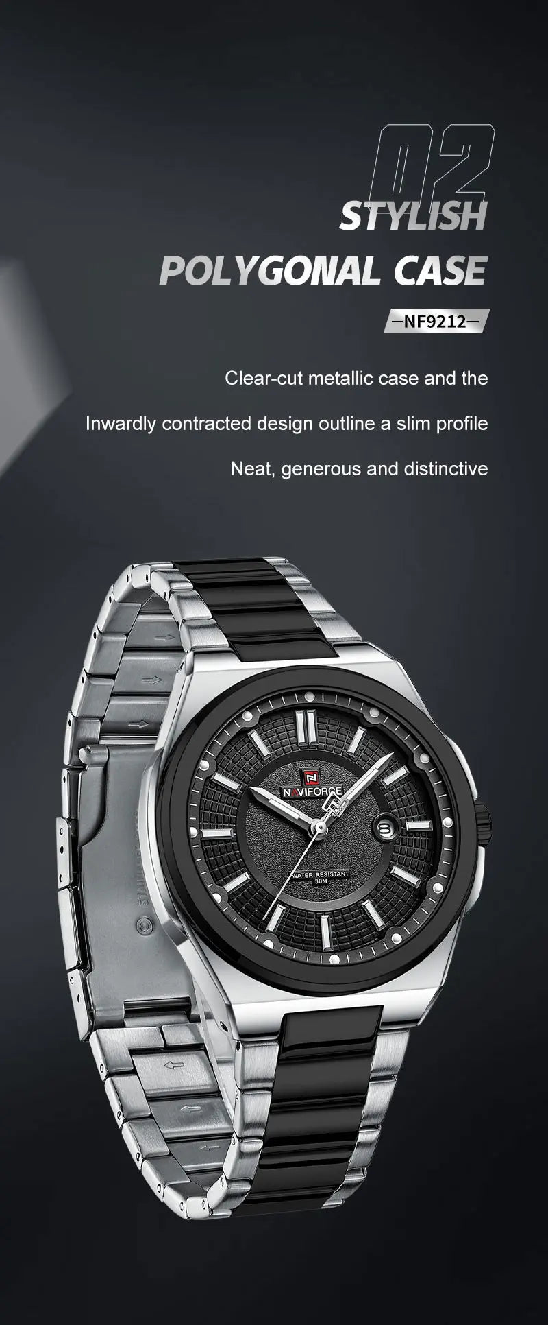 Top Brand NAVIFORCE Men Quartz Watch Stainless Steel Band Casual Sport Male WristWatch Luminous Hot Sale Relogio Masculino