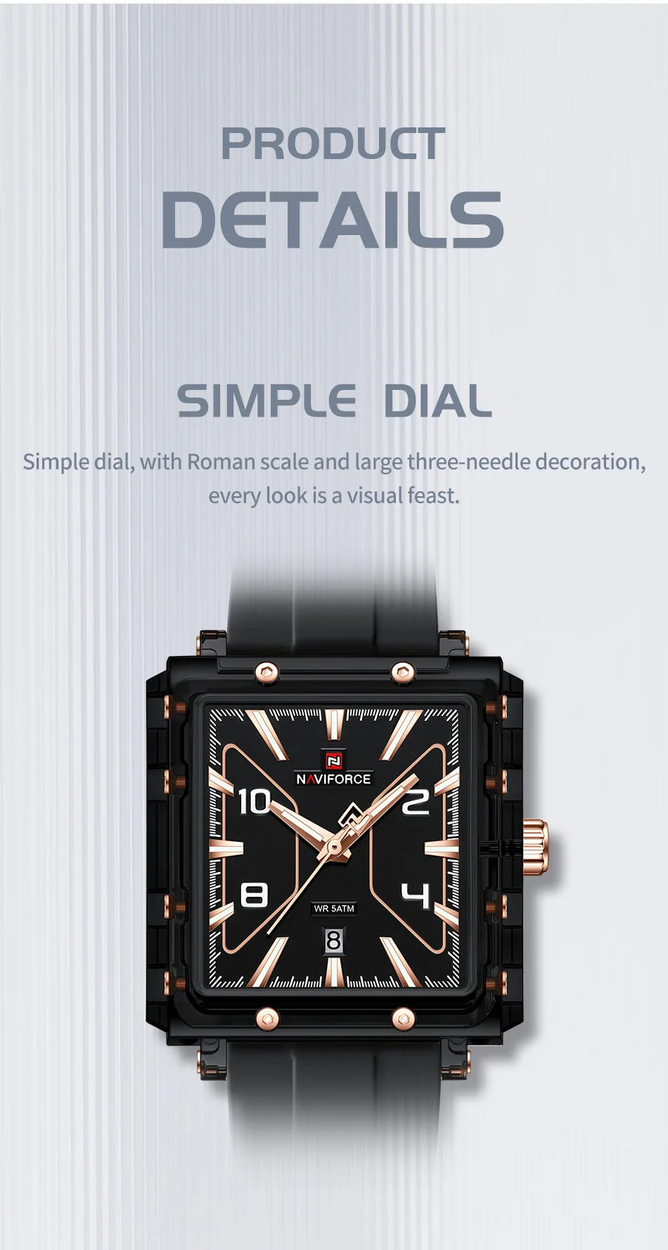 NAVIFORCE High Quality Men Watches 50M Waterproof Sport Date Display Quartz Watch Silicone Luminous Hands boy gift Reloj Hombre