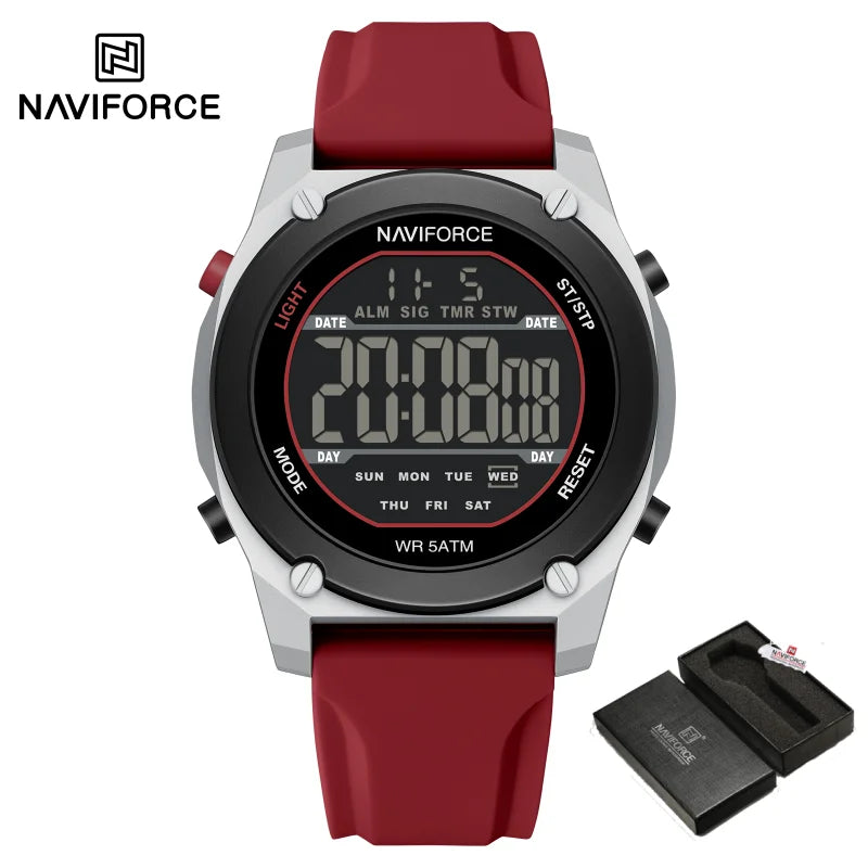 NAVIFORCE Men Digital Watch Sports Fashion Watches Waterproof 50M Man HD Electronic Screen Student Cool Alarm Display Wristwatch