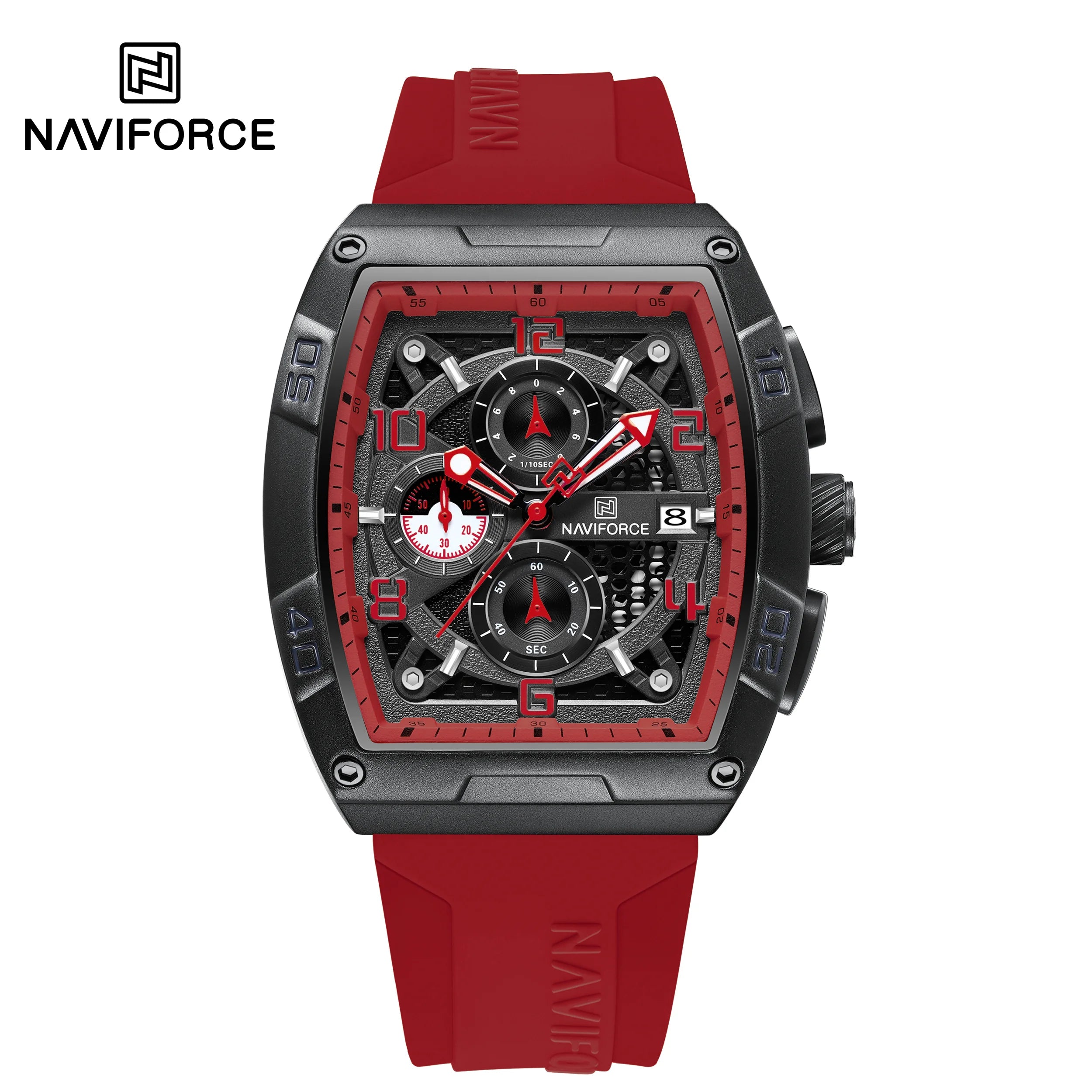Fashion Brand NAVIFORCE  Men Gold Design Quartz Watches Casual Male  Wrist Watch Large Dia Multi-function PU Waterproof Clock