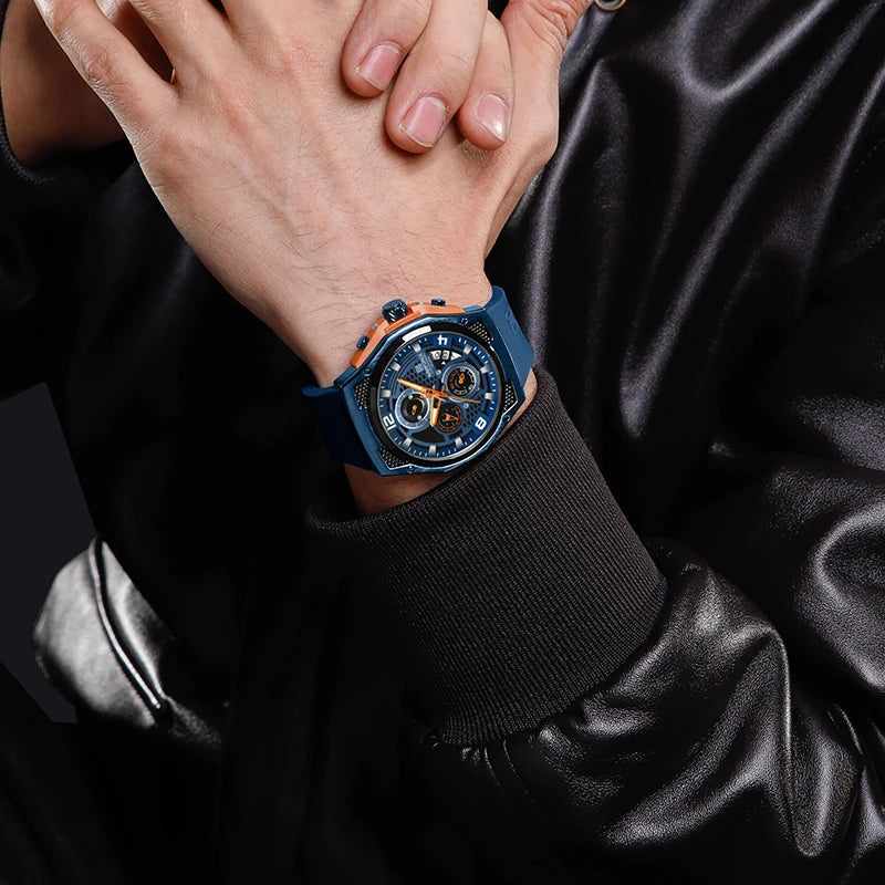 NAVIFORCE Original Watches for Man Silicone Strap Waterproof Men Quartz Wrist Watch Casual Sport Date Display Clock Reloj Hombre