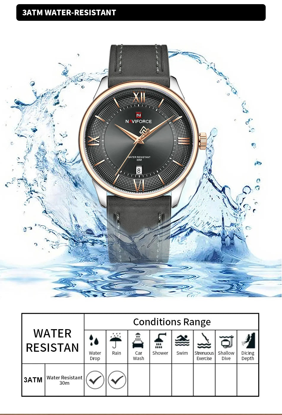 NAVIFORCE 2025 High Quality Men's Luxury Quartz Wristwatch Sports Date Waterproof Fashion Clock Top Brand Male Relogio Masculino