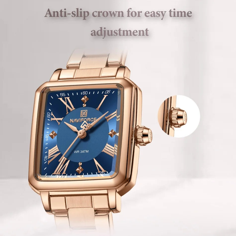 NAVIFORCE Women Watches Fashion Clock Stainless Steel Luxury Watch Simple Business Waterproof Wriswatch Ladies Relogio Feminino