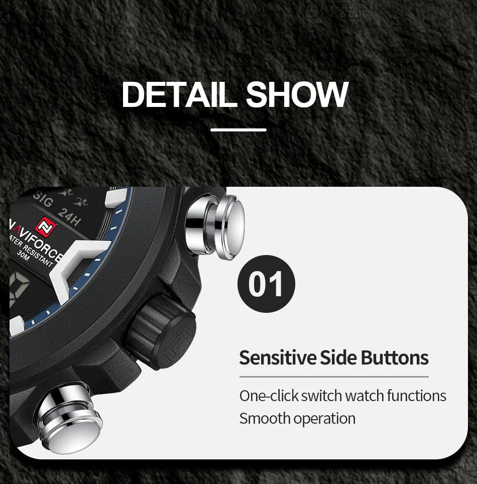 New NAVIFORCE Brand Watch Men Genuine Sports Watches Men's Army Military Quartz Wristwatch Chronograph Male Date and Date Clock
