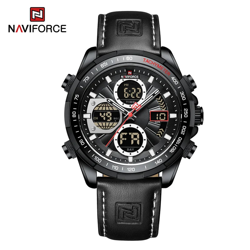 NAVIFORCE Men's Military Watch Multifunction Chronograph Sports 3ATM Waterproof with Alarm Day And Date Display Male Gifts Clock