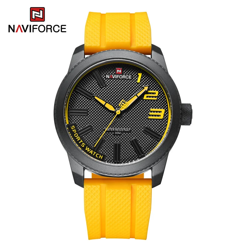 NAVIFORCE Luxury Silicone Strap Mens Watches Waterproof Sport Quartz Military Watch Men Clock Relogio Masculino 2022 New Arrival