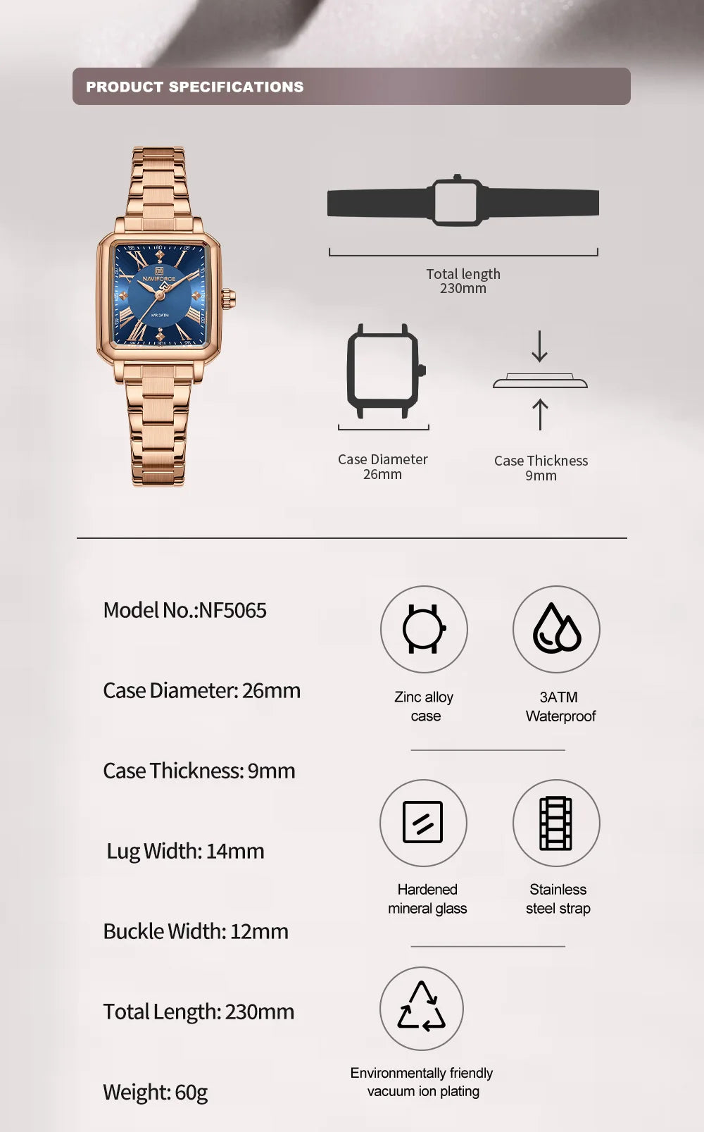 NAVIFORCE Women Watches Fashion Clock Stainless Steel Luxury Watch Simple Business Waterproof Wriswatch Ladies Relogio Feminino