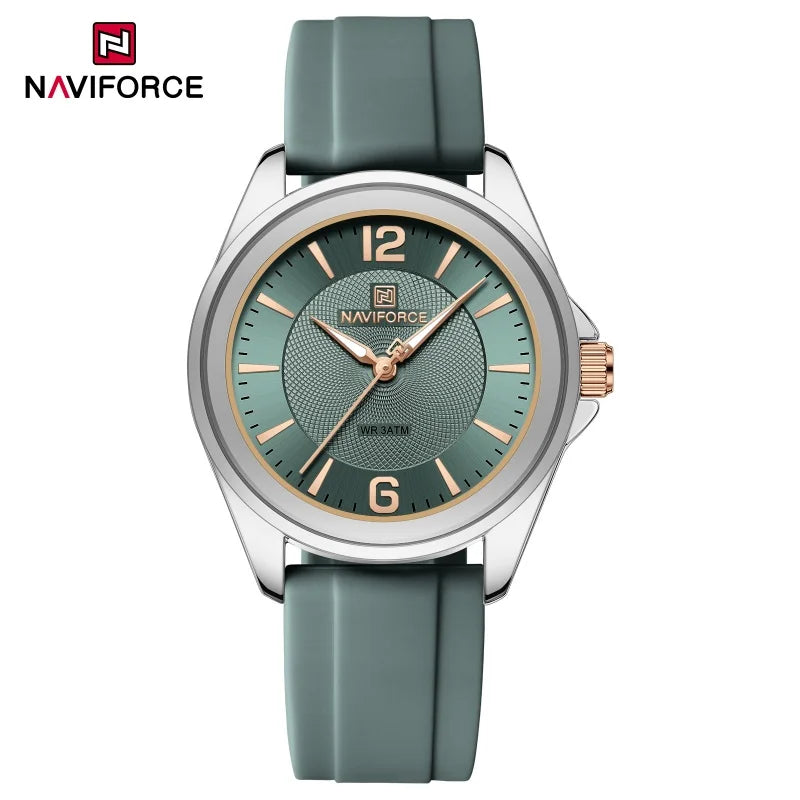 NAVIFORCE Luxury Sport Watch for Women Elegant Waterproof Wristwatch with Comfortable Silicone Strap Fashion Ladies Dress Clock