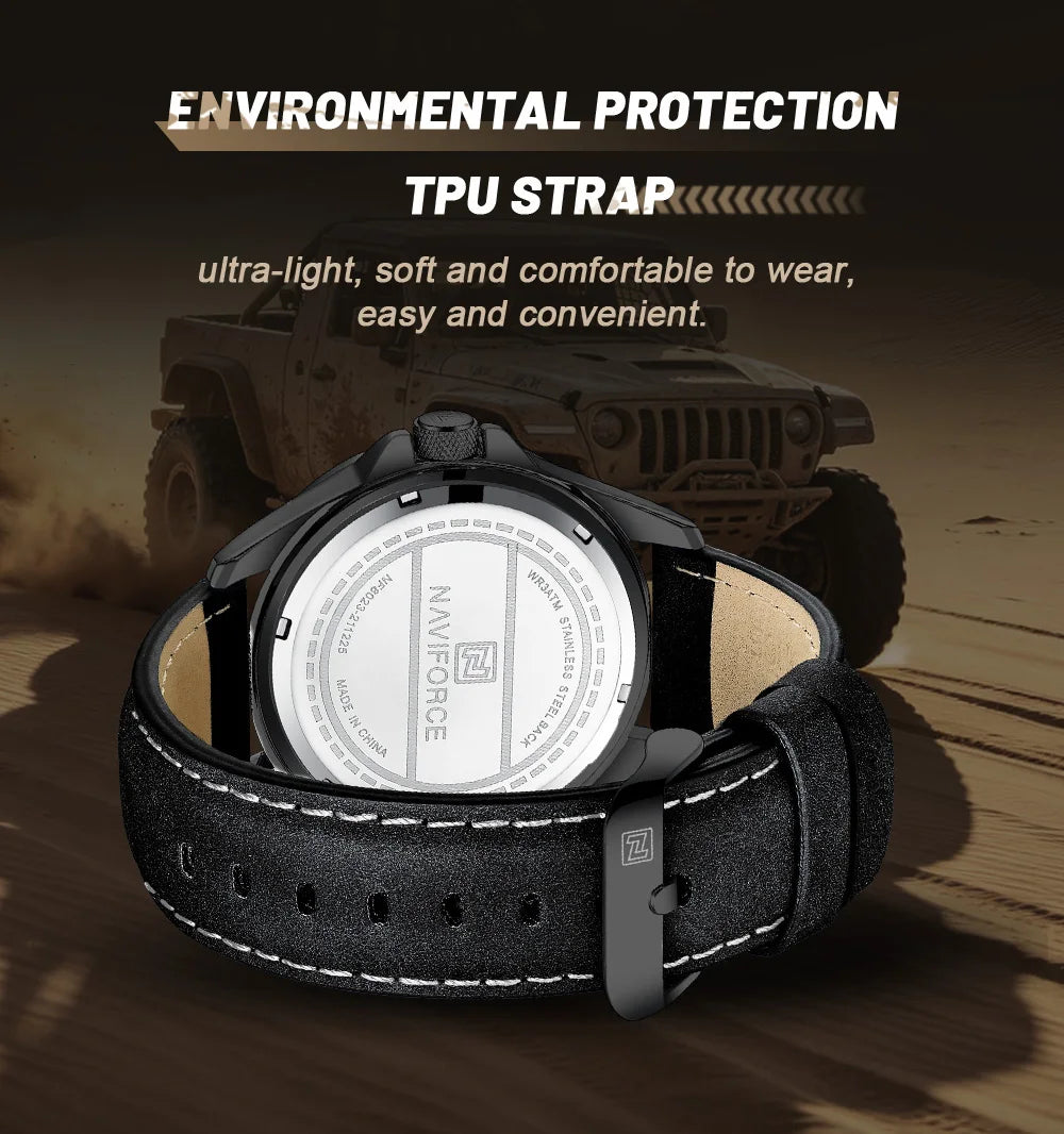 Original Brand Naviforce High Quality Men's Watches Leather Strap Male Waterproof Wristwatch Quartz Date Clock RelogioMasculino