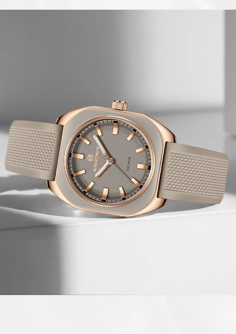NAVIFORCE Simple Women Watches Luxury Design Silicone Watch Ladies Quartz Wristwatch Womens Polygon Dial Luminous Reloj Mujer