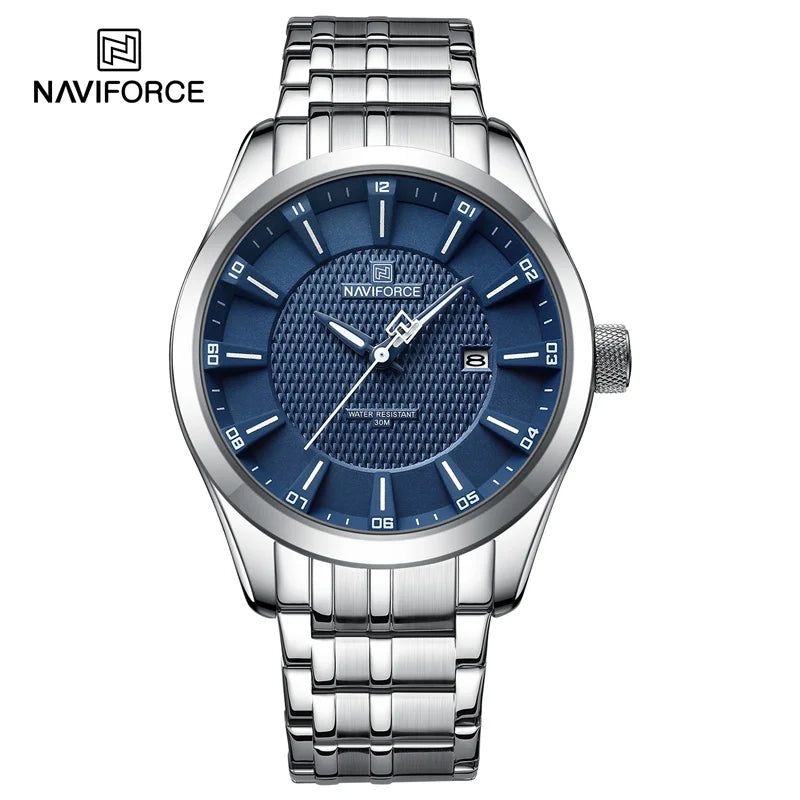 NAVIFORCE Brand 2023 New Design Men's Quartz Wristwatches Stainless Steel Strap Waterproof Watch Male Date Clock Reloj Hombre