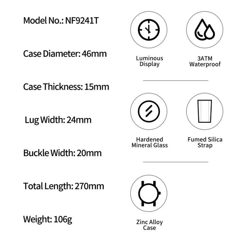 NAVIFORCE Watches for Men LCD Digital Auto Date Week Display Luminous Soft Silicone Strap  Fashion Wristwatch Relogio Masculino