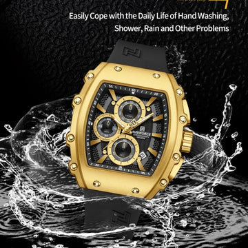 NAVIFORCE Leisure Male Clock Chronograph Watches for Man Quartz 30M Waterproof Luminous Hands Silicone Strap Wristwatch Gift Box
