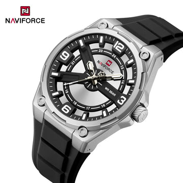 NAVIFOCE Luxury Business Men Watch Sport Men Watch Waterproof Quartz Clock Man Wheel dial WristWatch Relogio Masculino Silicone