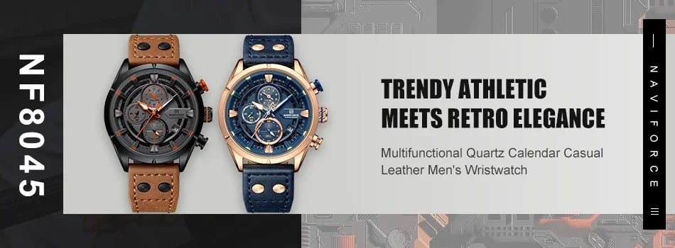 NAVIFORCE Men Watch Fashion Sports Waterproof Alarm Countdown Automatic Calendar Display Luxury Brand Men Original Quartz Watch