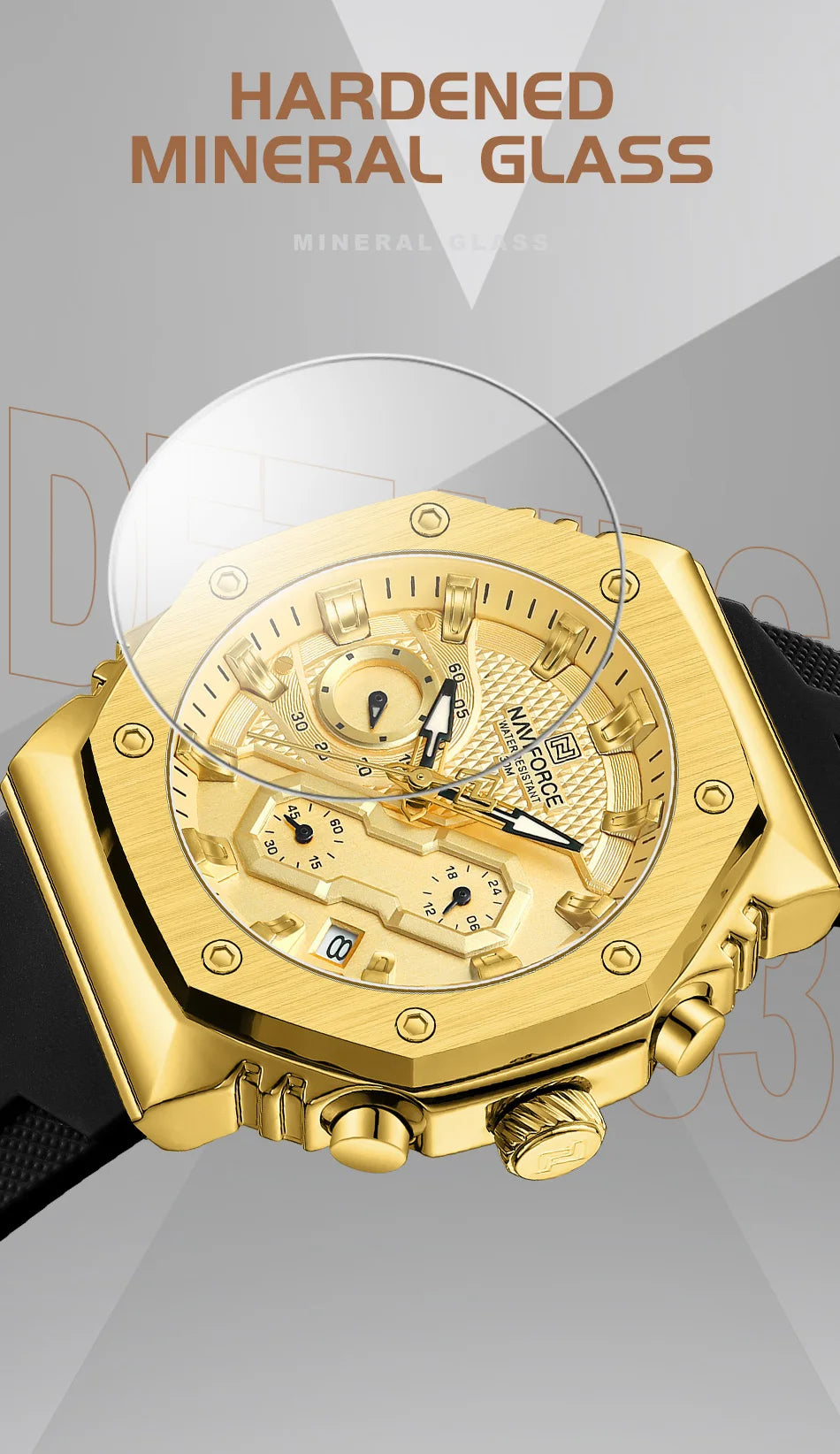Top Brand NAVIFORCE Women's Watch Quartz Chronograph 24 Hours Luminous Soft Silicone Strap Woman Fashion Luxury Business Clocks