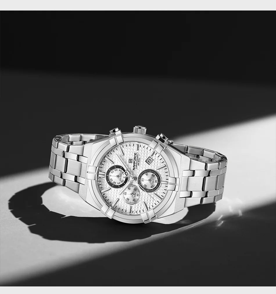 NAVIFORCE Original Men's Watches Waterproof Classics Quartz Wristwatches Stainless Steel Luminous Chronograph Clock 2023 Trend
