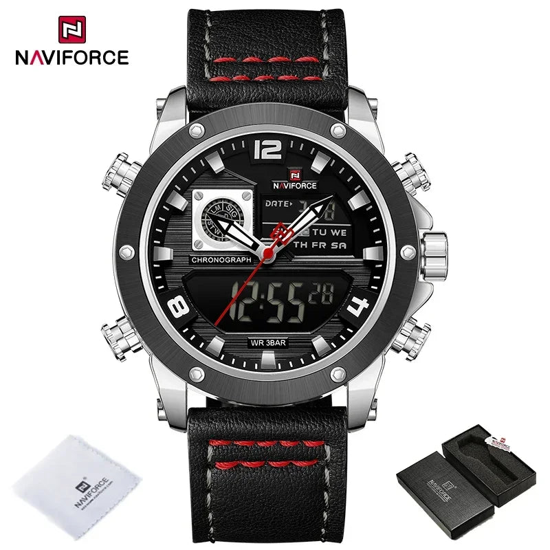 NAVIFORCE Dual Display Watches For Men Top Brand Luxury Military Waterproof Watch Men Casual Sport Digital Watch Montre Homme