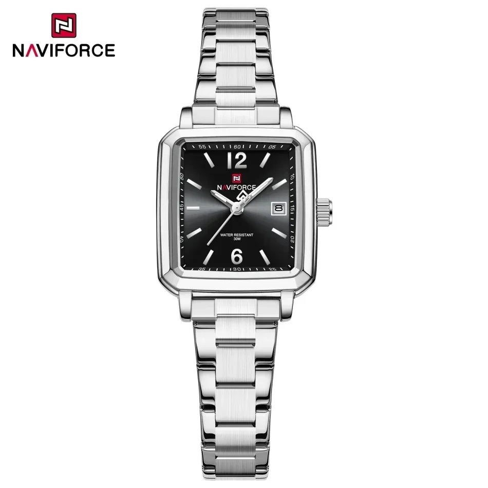 NAVIFORCE Square Design Lover's Watches Original Casual Waterproof Calendar Luxury Sports Quartz Watch for Women Men Date Gift