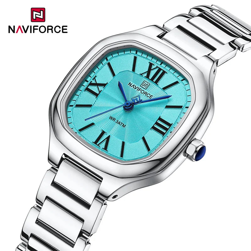NAVIFORCE Women's Casual Watch Stainless Steel Bracelet Fashion Business Waterproof Quartz Wristwatches Ladies' Relogio Feminino