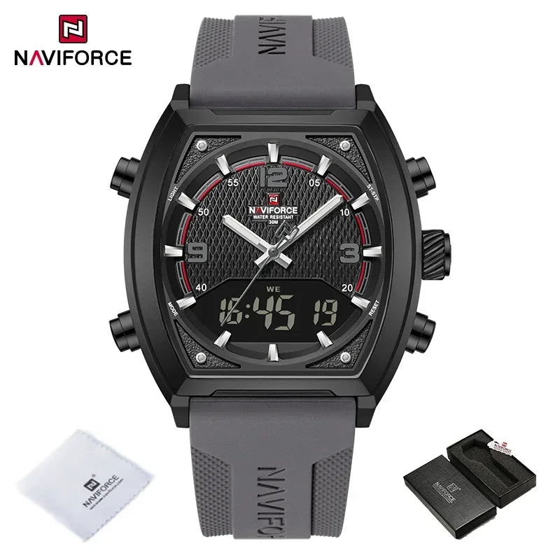 NAVIFORCE Digital Men Military Watch Waterproof Wristwatch Quartz Clock Sports Big Watches Man Dual Display Relogios Masculino