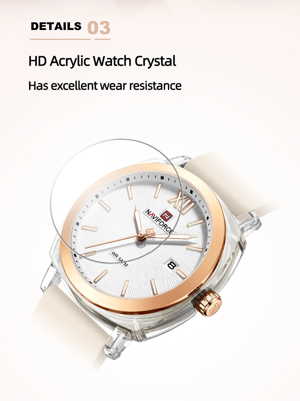 NAVIFORCE Leisure Sports Women's Watch Simple Elegant Waterproof Creative Women Minimalist Style Quartz Calendar ladies Watches