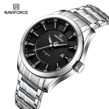 NAVIFORCE Brand 2023 New Design Men's Quartz Wristwatches Stainless Steel Strap Waterproof Watch Male Date Clock Reloj Hombre