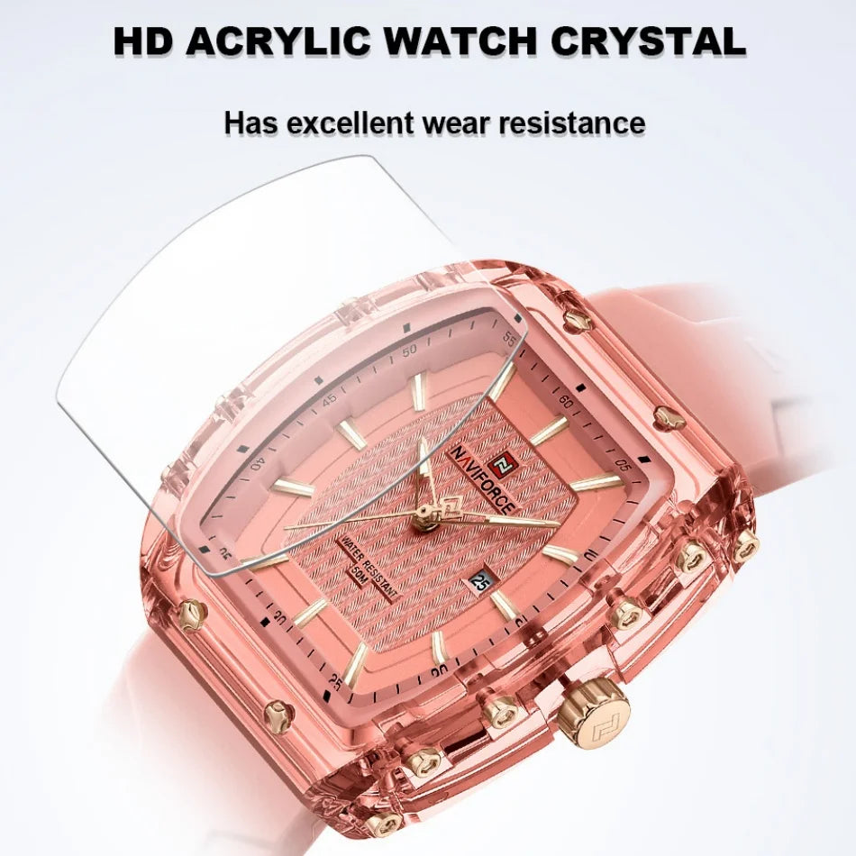 NAVIFORCE Women Watch Luxury Brand Fashion Simple Quartz Calendar Ladies Watch Waterproof Wristwatch Lady Clock Relogio Feminino