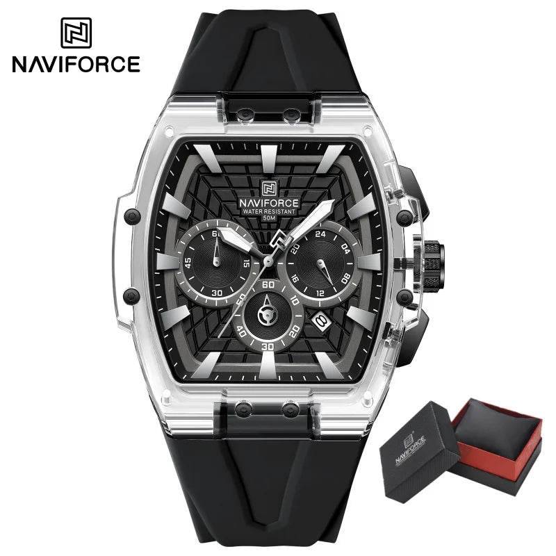 NAVIFORCE Top Brand Watches Men Quartz 5ATM Waterproof Date Luminous Clocks Trendy Sport Outdoor Chronograph Wristwatch for Male