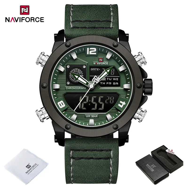 NAVIFORCE Dual Display Watches For Men Top Brand Luxury Military Waterproof Watch Men Casual Sport Digital Watch Montre Homme