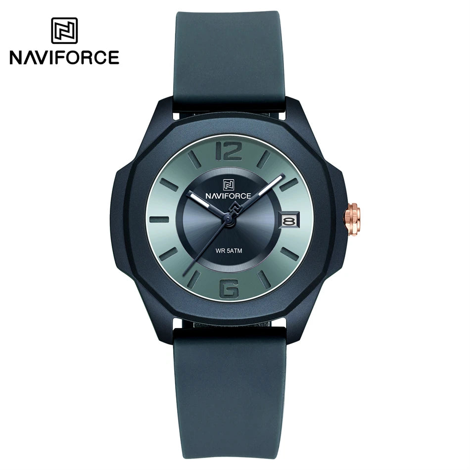 NAVIFORCE Ladies Watch For Women Silicone Strap Clock Quartz Wrist Watches for Women 5ATM Waterproof Casual Relogio Feminino