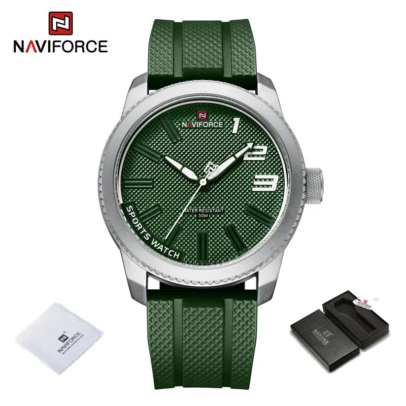 NAVIFORCE Luxury Silicone Strap Mens Watches Waterproof Sport Quartz Military Watch Men Clock Relogio Masculino 2022 New Arrival