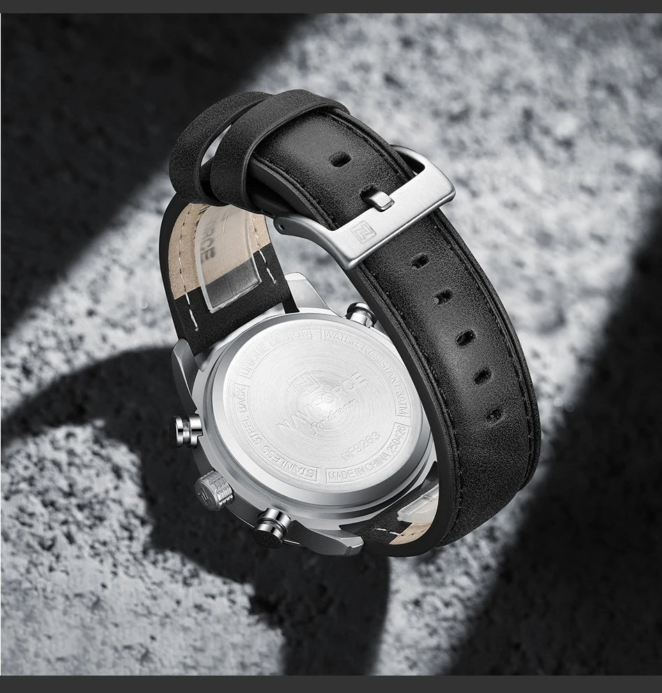 NAVIFORCE Men Watch Quartz Calendar Sports Waterproof Alarm Countdown Automatic Display Fashionable Luxury Wristwatch Gifts Box