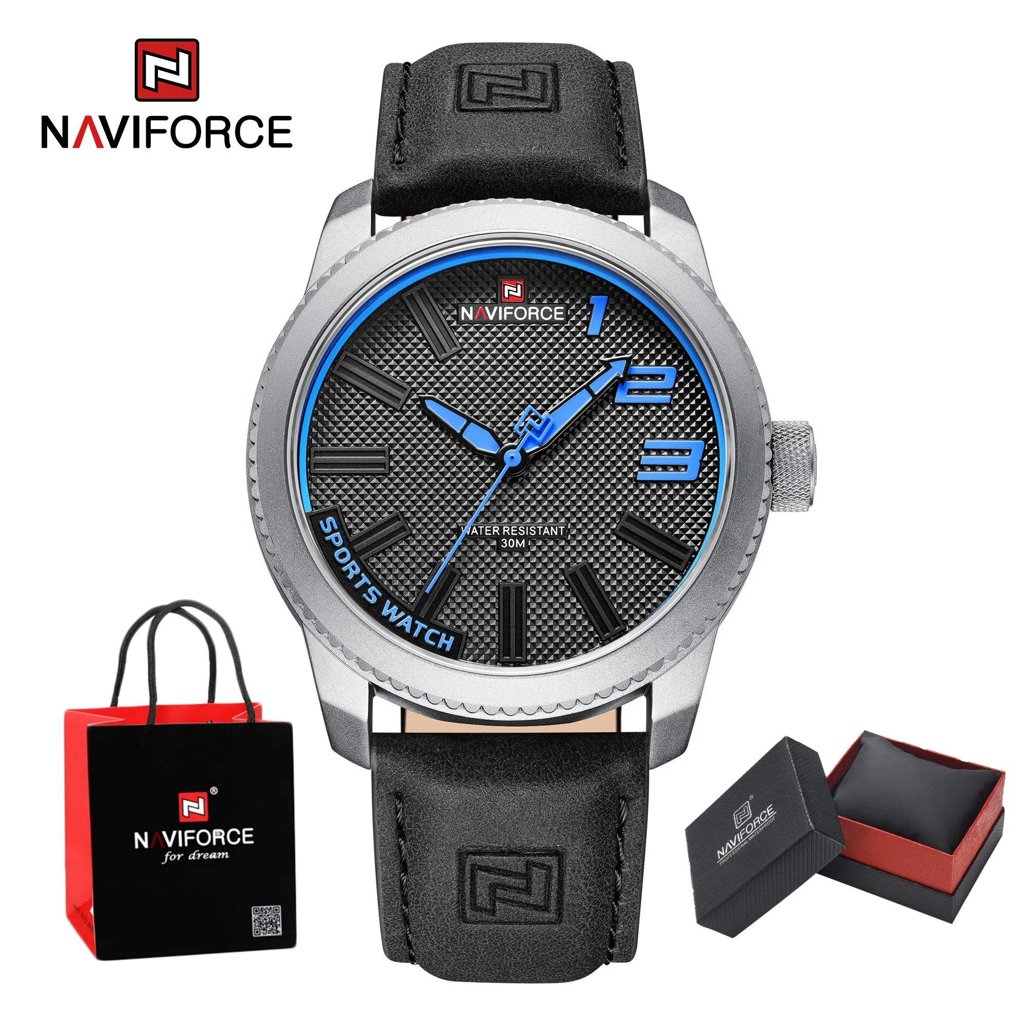 Luxury Brand NAVIFORCE Watch For Men 2025 New Original Leather Fashion Casual Sports Waterproof Quartz Wrist Watch Package Gifts