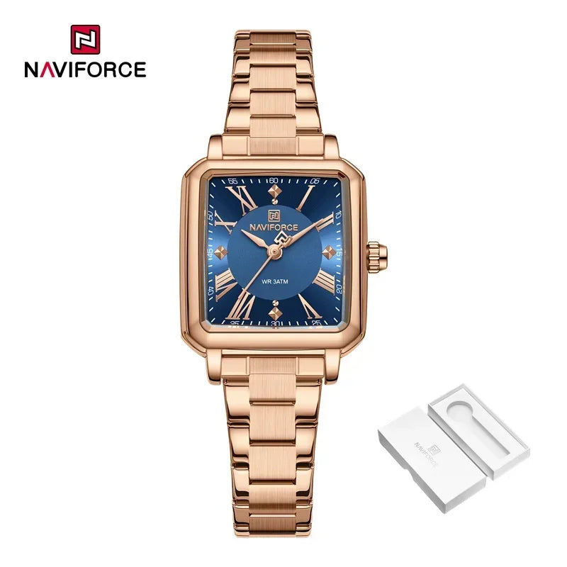NAVIFORCE Women Watches Fashion Clock Stainless Steel Luxury Watch Simple Business Waterproof Wriswatch Ladies Relogio Feminino