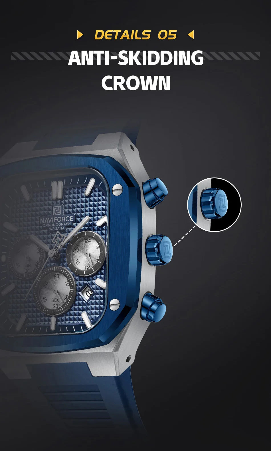 NAVIFORCE Luxury Men Watches Fashion Casual Waterproof Date Quartz Wristwatches Silicone Strap Luminous Clock Relogio Masculino