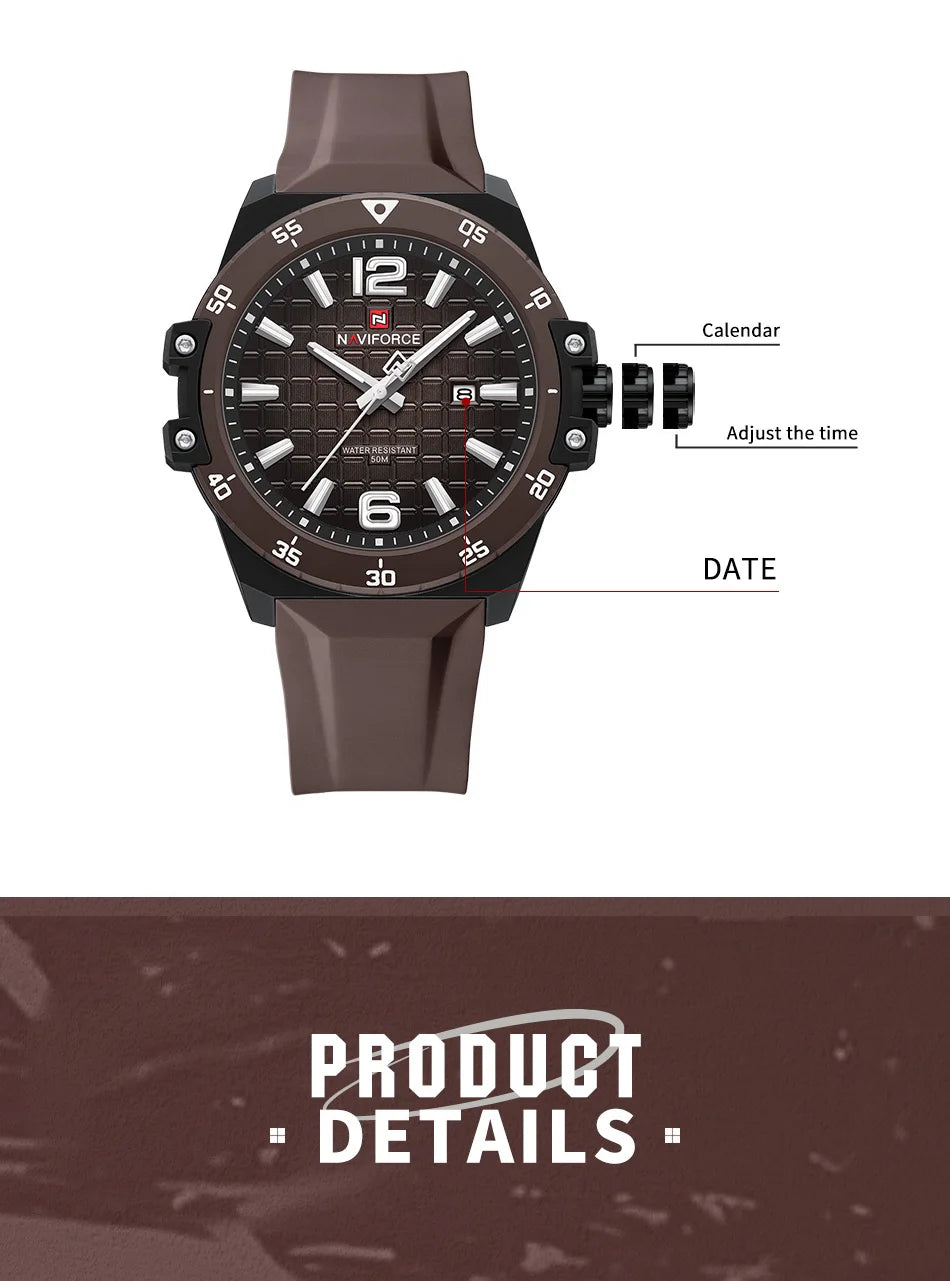 NAVIFORCE Brand New Men's Luxury Watches High Quality Business Quartz Wristwatch Auto Date Waterproof Clock Relogio Masculino