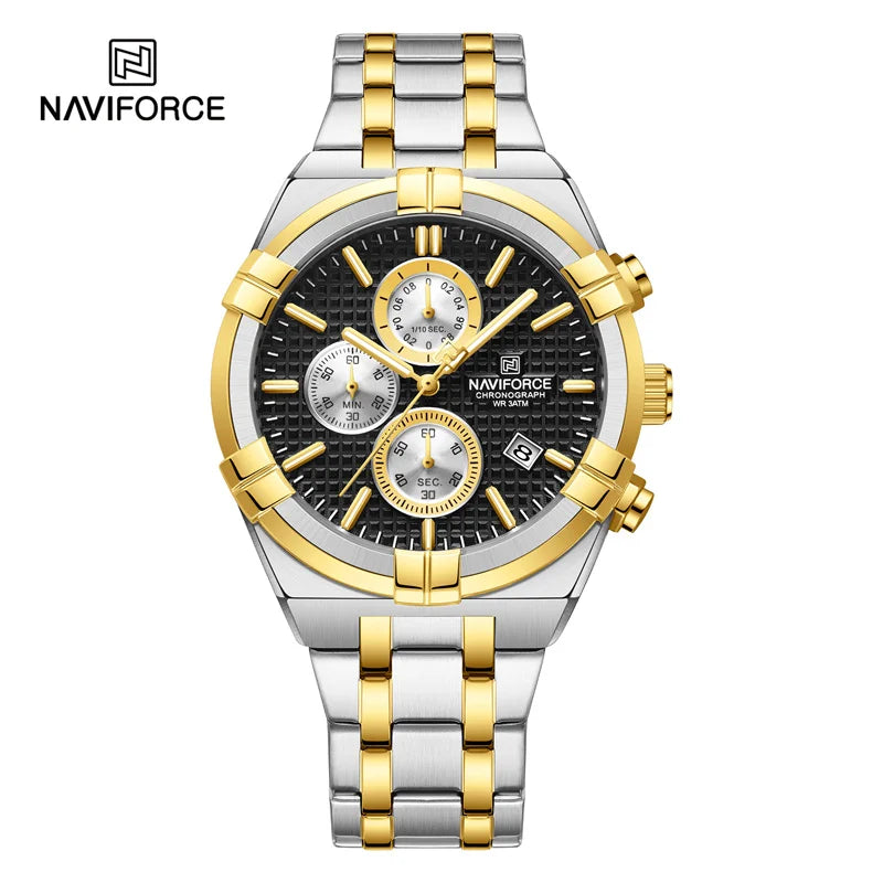 NAVIFORCE Original Men's Watches Waterproof Classics Quartz Wristwatches Stainless Steel Luminous Chronograph Clock 2023 Trend