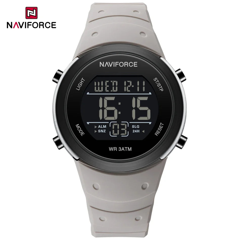 NAVIFORCE Brand Men Watches Luxury Comfortable Silicone Strap Electronic Day and Date Display Clock Waterproof Men Wristwatches