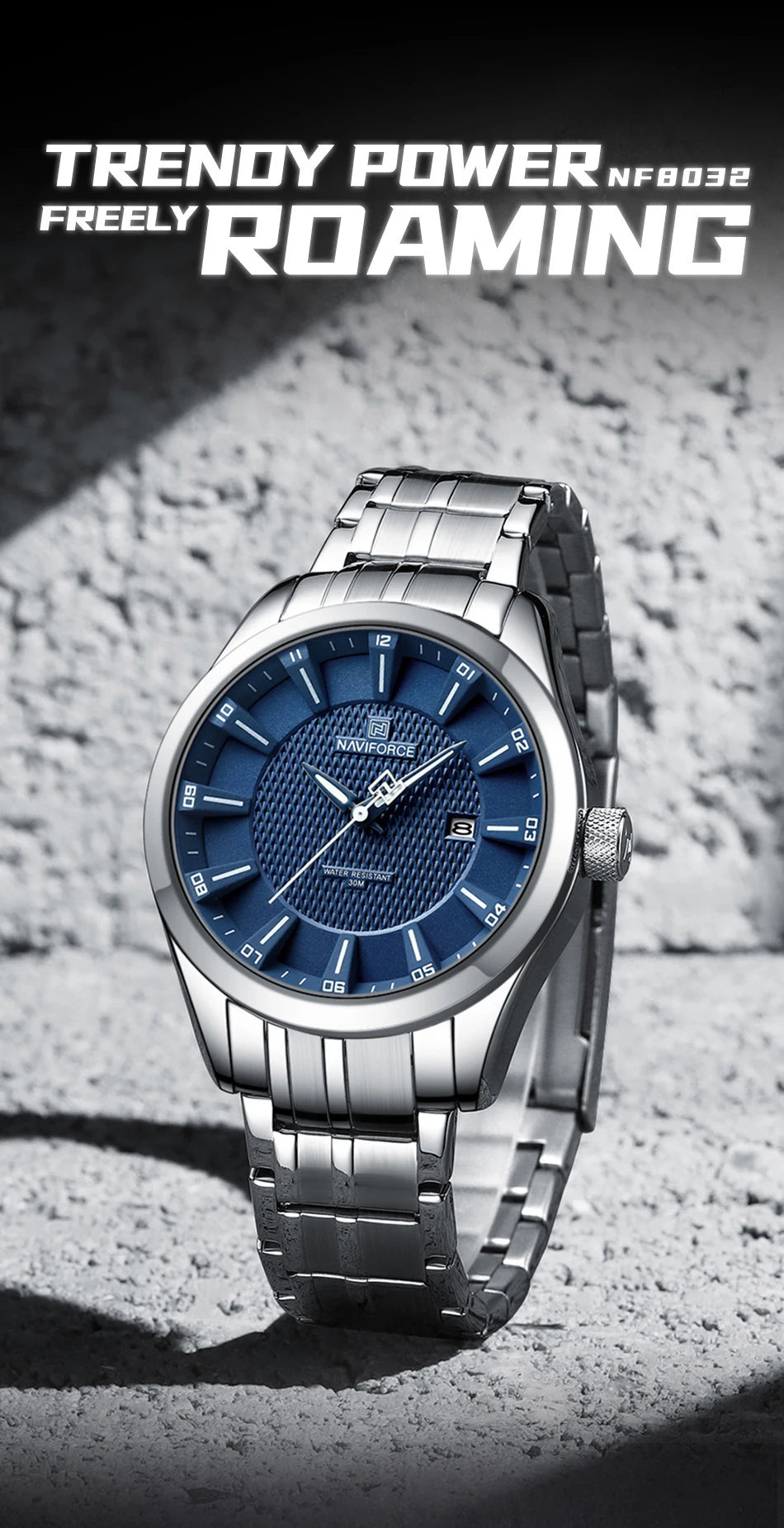 NAVIFORCE New Style Man's Watch Waterproof Quartz Calendar Date Clock Stainless Steel  Male Business Casual Wristwatch Gifts Box