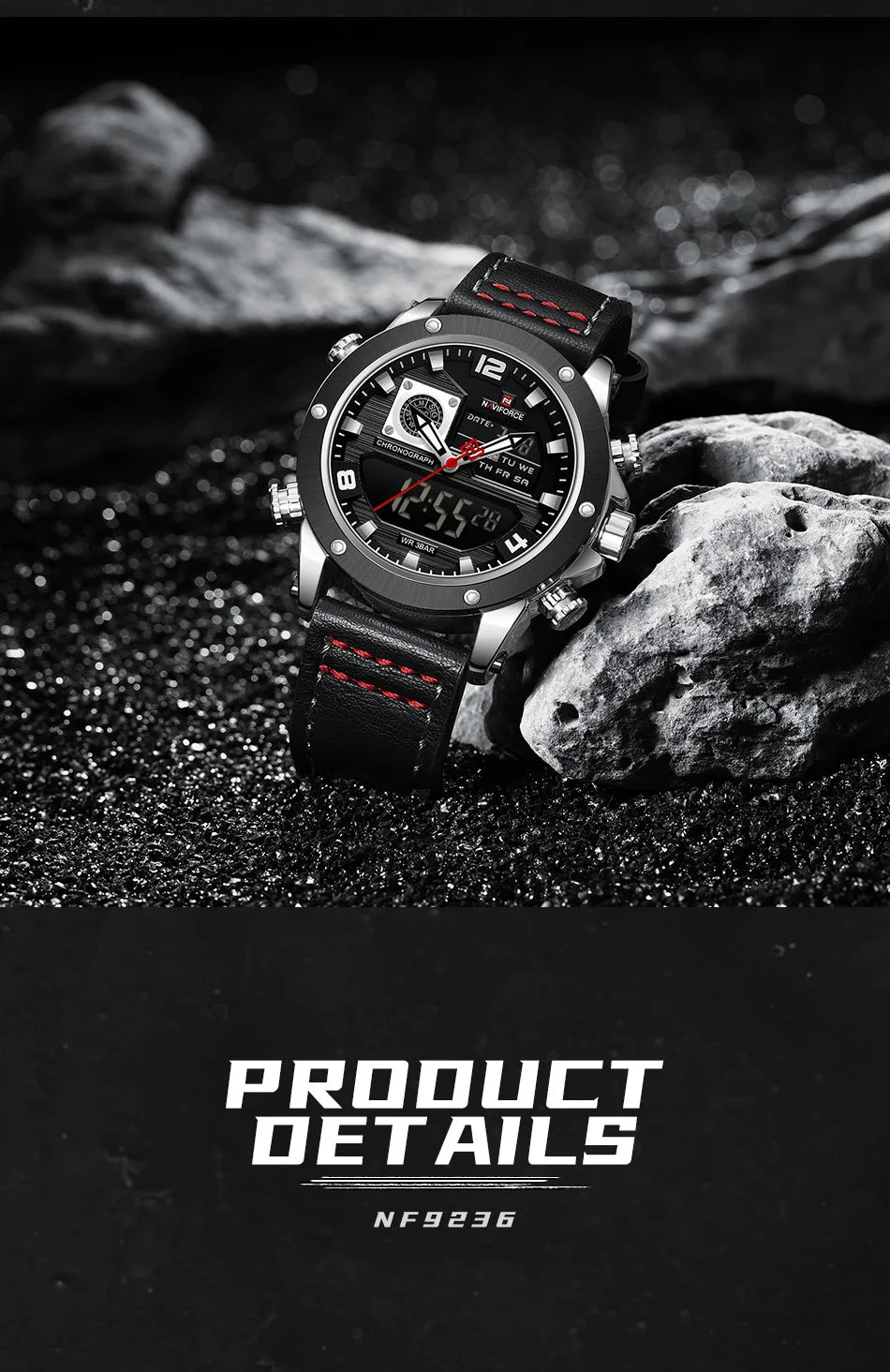 NAVIFORCE Dual Display Watches For Men Top Brand Luxury Military Waterproof Watch Men Casual Sport Digital Watch Montre Homme