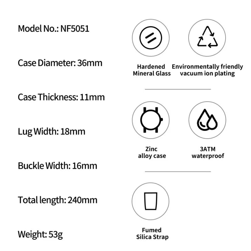 NAVIFORCE Women Simple Fashion Wristwatch Quartz 3ATM Waterproof Comfortable Silicone Strap Female Exquisite Wristwatch Gift Box