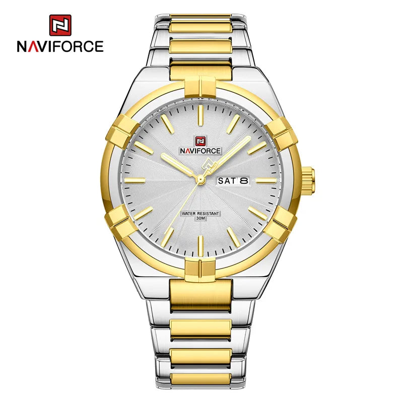 2023 Top Brand NAVIFORCE Men's Watches Fashion Casual Quartz Wristwatch Stainless Steel Waterproof Clock Relogio Masculino