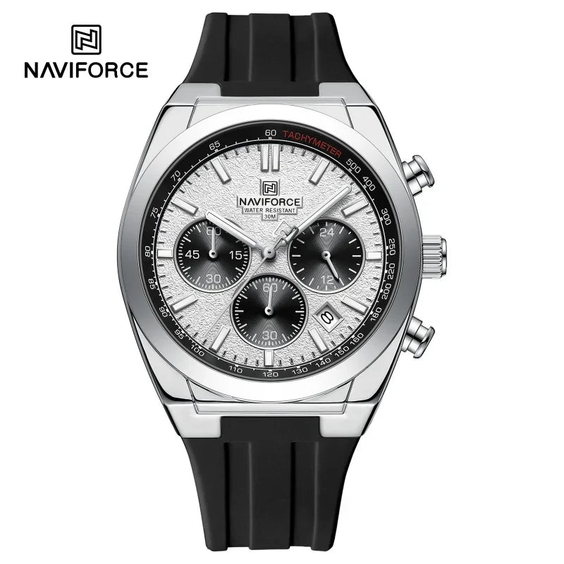 NAVIFORCE Brand Men's Fashion Luxury Quartz Wristwatches Sports 24 Hours and Date Display Waterproof Chronograph Clock Male Gift