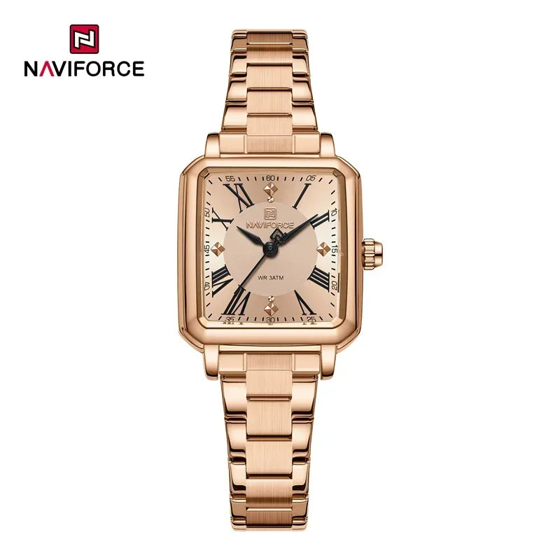 NAVIFORCE Women Watches Fashion Clock Stainless Steel Luxury Watch Simple Business Waterproof Wriswatch Ladies Relogio Feminino