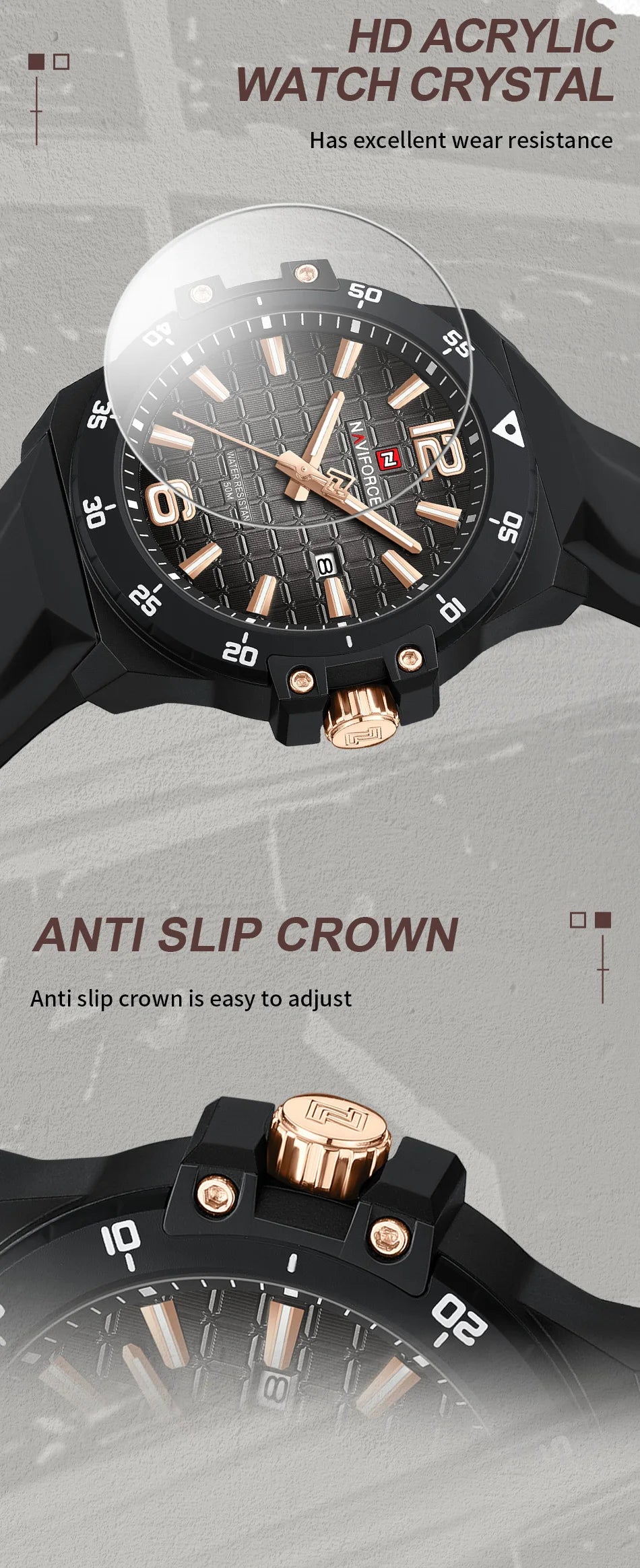 Original Brand NAVIFORCE Fashion Men's Watches Luxury Quartz Sport Silicone Band Wristwatch Waterproof Luminous Clock Male Gift