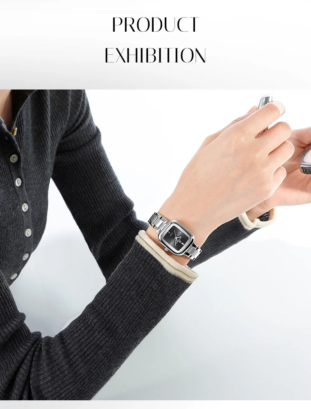 NAVIFORCE Unique Square Watches for Women 30M Waterproof Women's Stainless Steel Watches Sports Fashion Ultra Light Girls' Watch