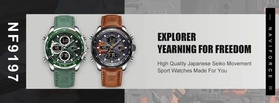 NAVIFORCE Brand 2025 Fashion Men's Watch Sport Military Calendar Quartz Wristwatches Male Luminous 5ATM Waterproof Male Clock