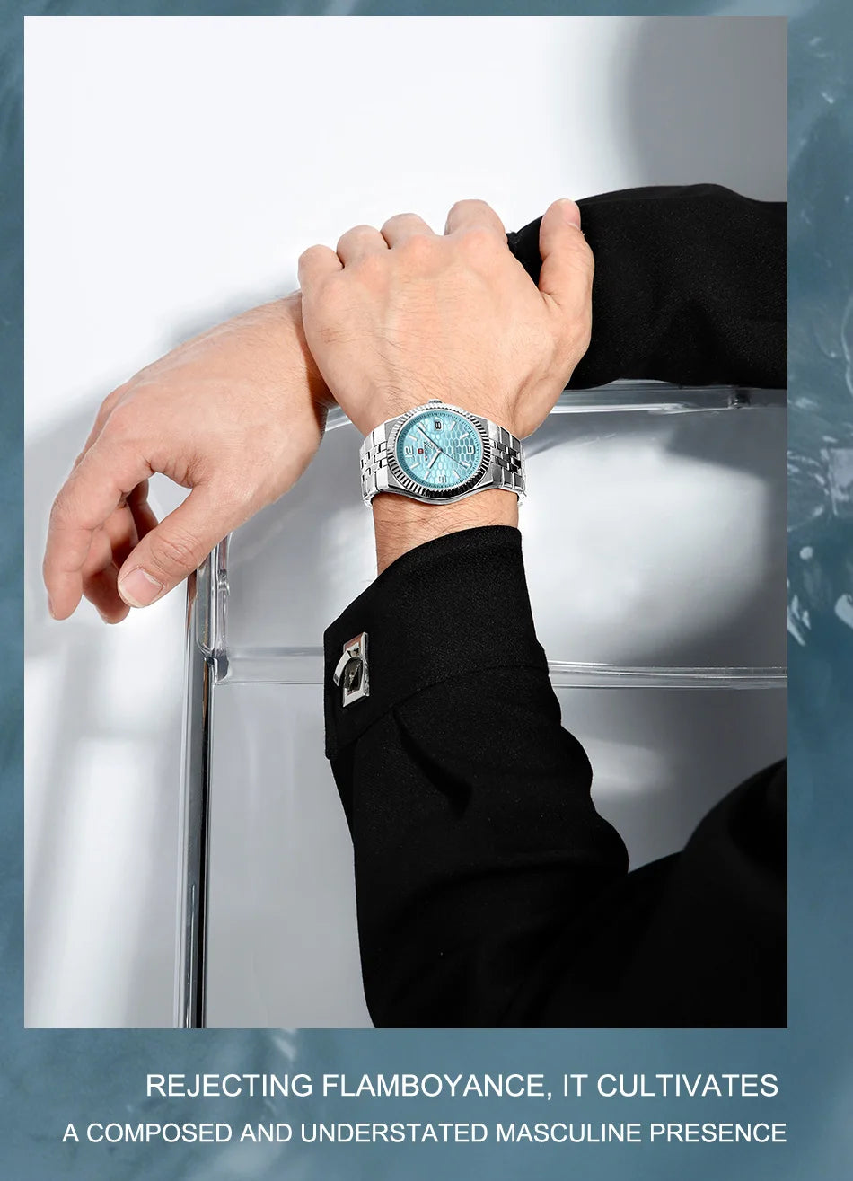 NAVIFORCE Men's Watch Quartz Date Display 30M Waterproof Luminous Stainless Steel Male Trendy Luxury Wristwatch Relogio Masculin