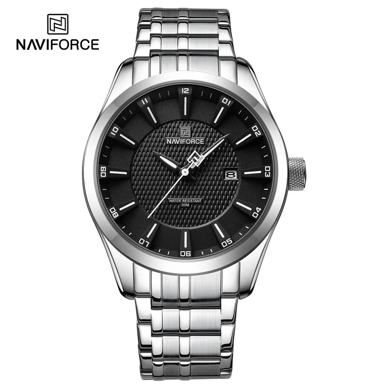 NAVIFORCE New Style Men's Quartz Business Watch Waterproof Sports Casual Stainless Steel Strap Men Date Clock Relogio Masculino